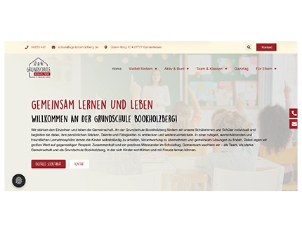 Website der Grundschule Bookholzberg