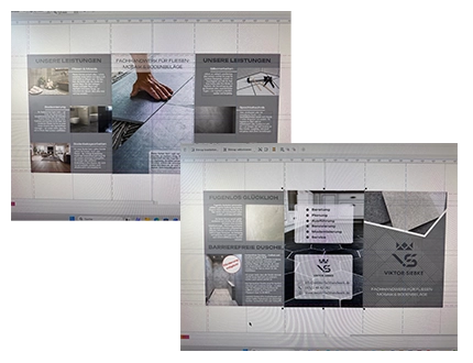 Folder für einen Fliesenleger