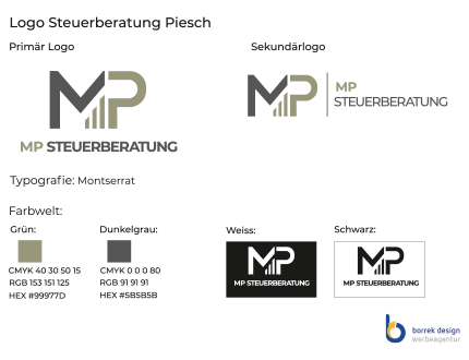 Logoentwurf für die Steuerberatung MP